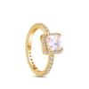 925 Sterling Silver Gilding Rings Gold Color Sparking Popular LOVE Wedding Ring Certified Women Engagement Jewelry Anniversary