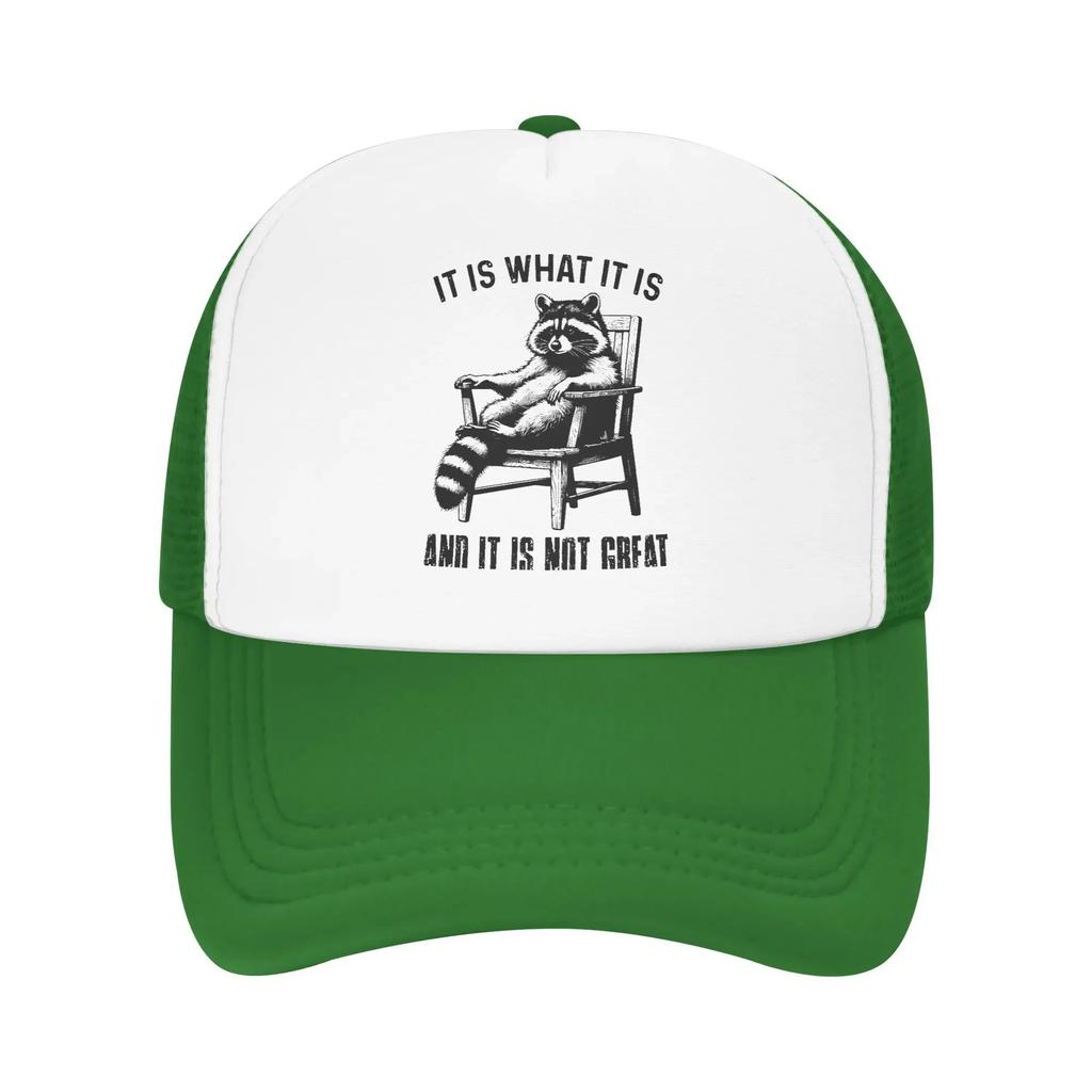 Raccoon quote Mesh Caps Merch for Women Men Adjustable Baseball Cap Mesh-Back Breathable Cooling Hats