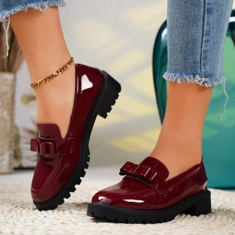 Fashion Women's Shoes Hot Selling In Autumn Anti Slip Women's High Heels Round Toe Solid Bow Thick Heels Office Professional High Heels