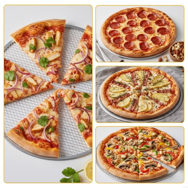 Seamless Aluminum Alloy Pizza Baking Pan Even Heat Distribution Baking Tray Perfect For Home And Outdoor Cooking