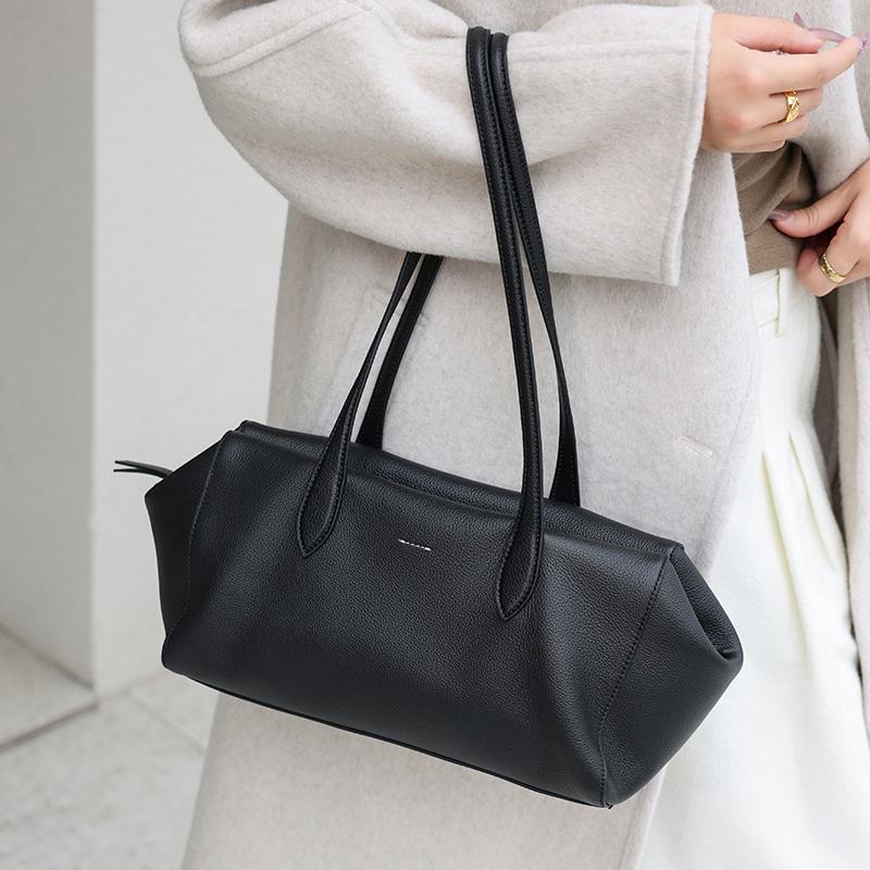 Women's Soft Cow Genuine Leather Underarm Bags Female Retro Popular Cowhide Shoulder Bag Ladies Fashi Luxury Designer Handbags