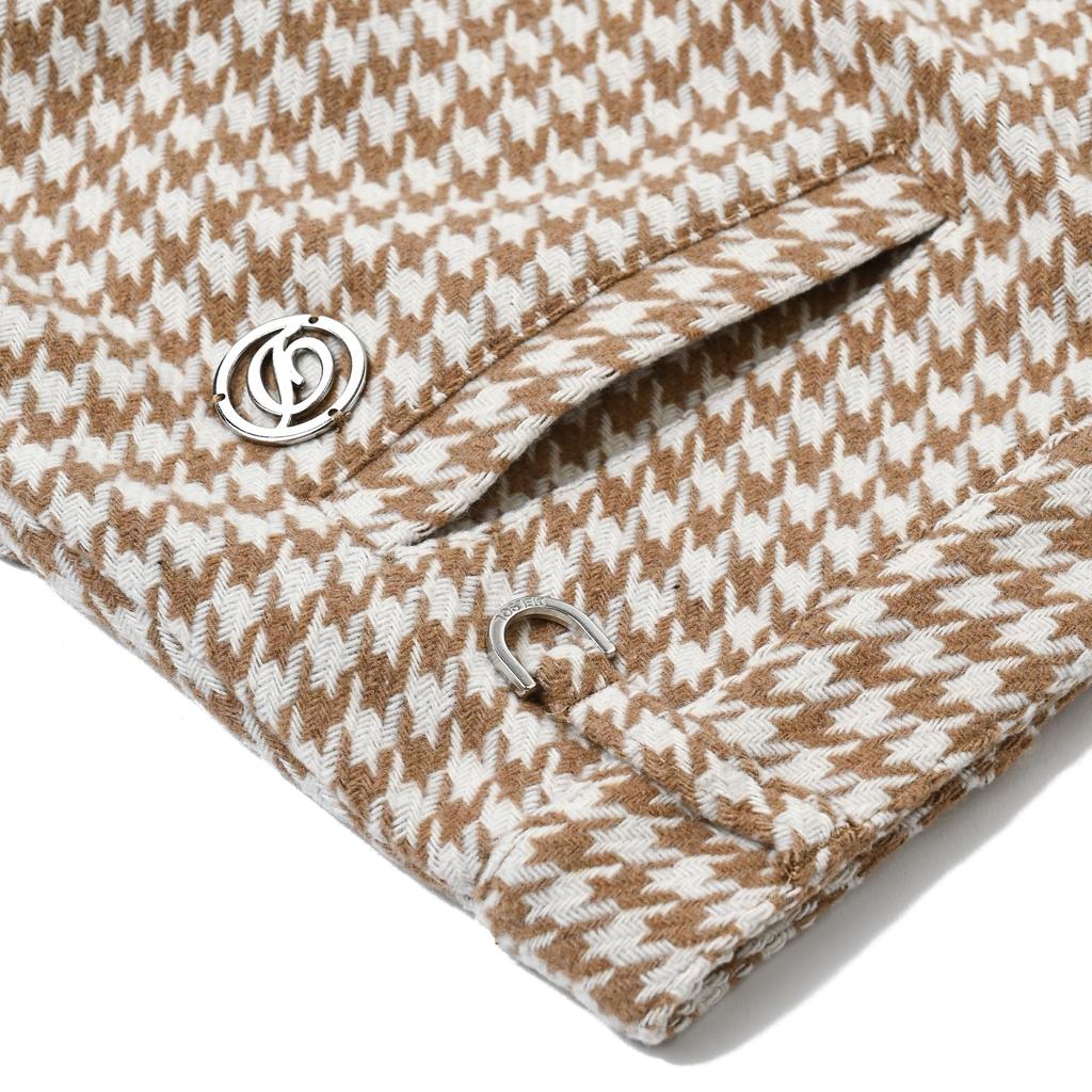 Delsol 7848 Beige Houndstooth Fabric Houndstooth Golf Side Brushed Sizes LL Skirt, Fall/Winter, Pattern, Women's Wear, Zipper, Lined, Outer, M, L,