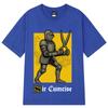 Unisex Unisex Summer Retro Medieval Knight Scissors Graphic Tee Oversized Hip Hop Rap Streetwear Yellow Background Vintage Tops