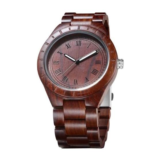 RORIOS Wooden Watch Men s Analog Quartz Natural Wood Hand Watch Lightweight Natural Wood Hand Watch Luminous Gentleman Men s Employment Celebration