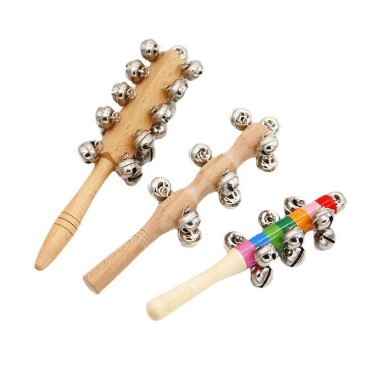 Seven-Color Orff Percussion Bar Bells: Wooden Hand-Shaking Bells for Early Education - 13 and 21 Bar Styles Available Rainbow Bar Bells