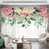 2 Stück Blumendruck Halbtransparenter Vorhang Lichtfilternde Vorhänge für Wohnzimmer Schlafzimmer Küche Café Heimdekoration cortinas