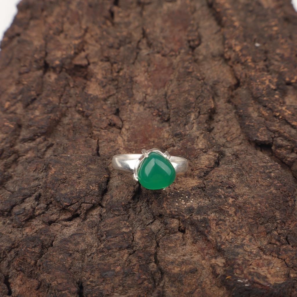 Green Onyx Stone 925 Sterling Silver Statement Cocktail Best Friend Gift Ring RR-43-21