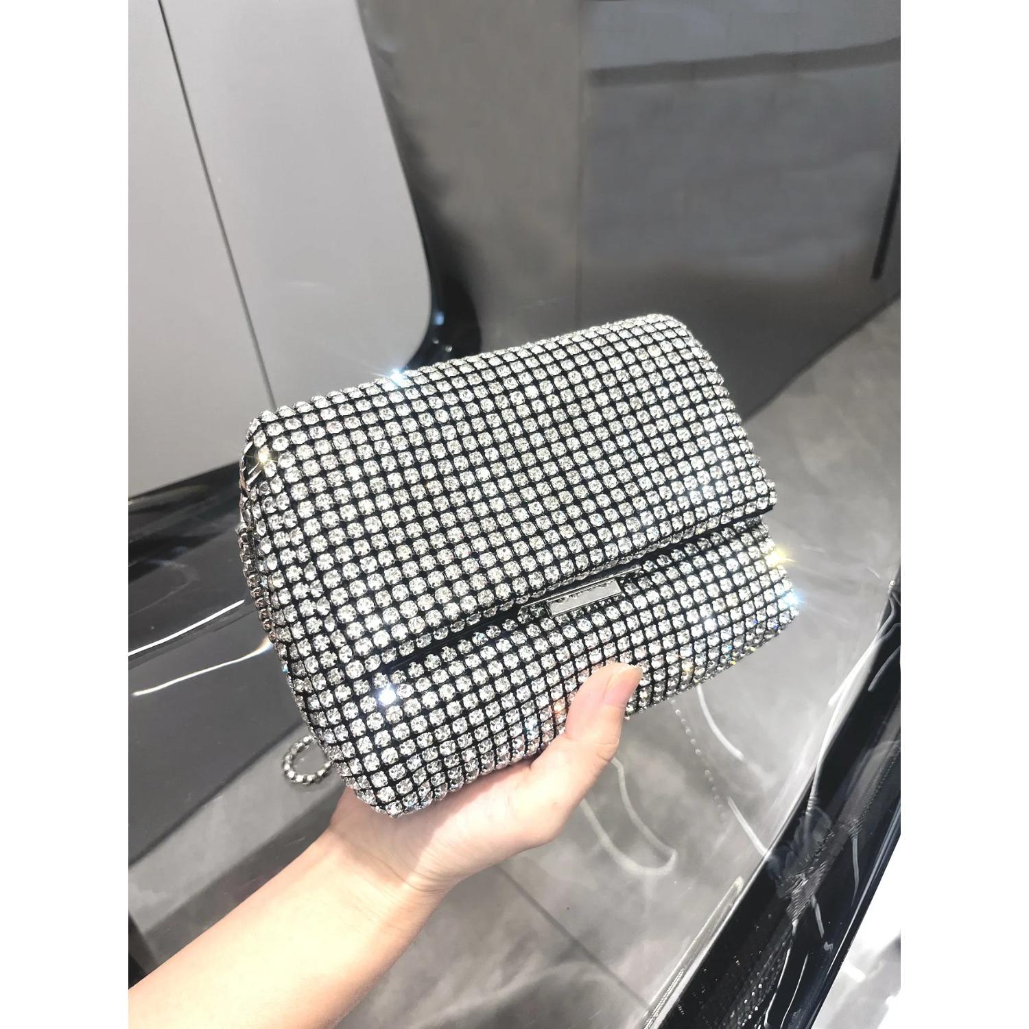 

Women S Pu Leather Diamond Crossbody Shoulder Bag Small Clutch Bag Retro Hobos Hobos Party Shiny Bag Premium Durable