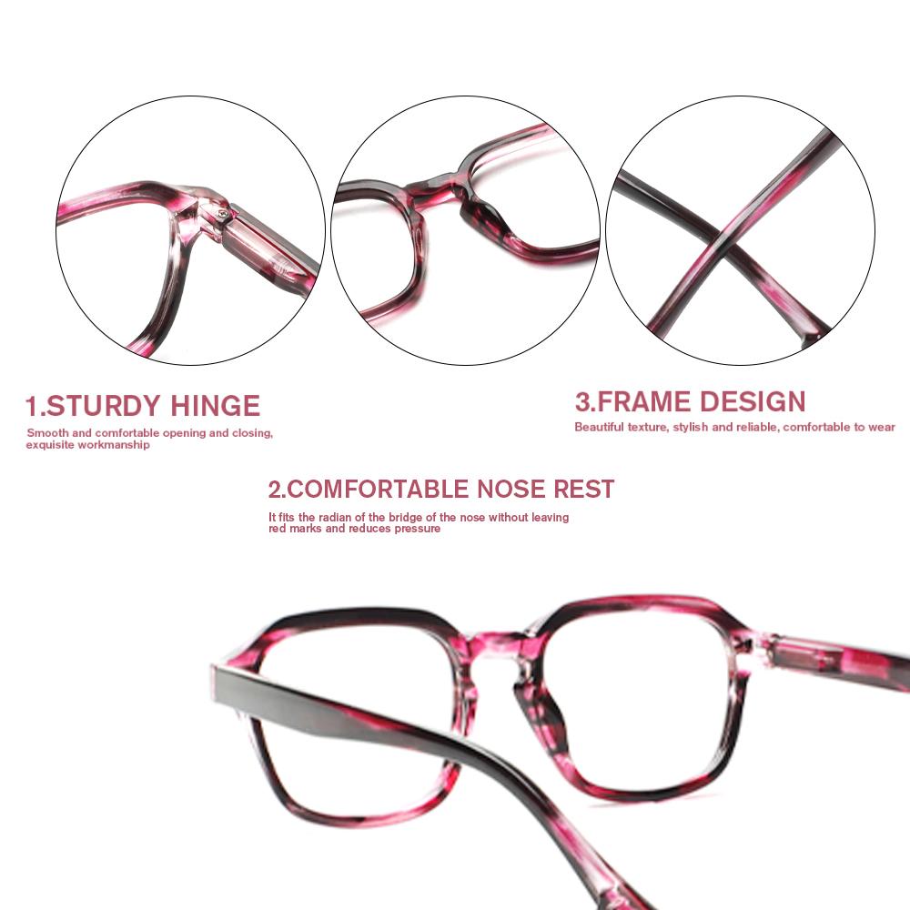 TRUEZING Reading Glasses for Men Women Rectangular Spring Hinges Comfortable and Durable Prescription Eyeglasses