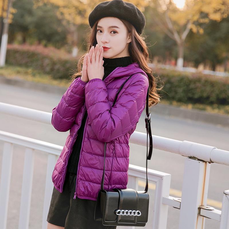 Winter new light down jacket women's short light fashion slim fit large size compressed white duck down clothes
