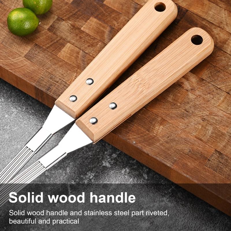 Stainless Steel Cooking Strainer with Wood Handle Heat Resistant Skimmer Ladle Cooking Utensils Home Deep Fry Ladle