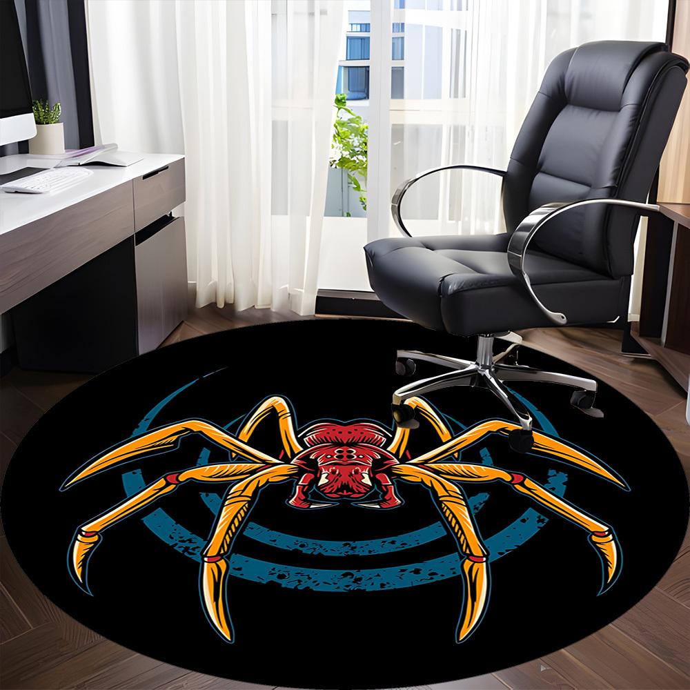 1PC Spider Bee Office Round Area Rug, Mat Suitable For Office, Under Office Chairs Bedroom Living Room Home Decor, Room Deco