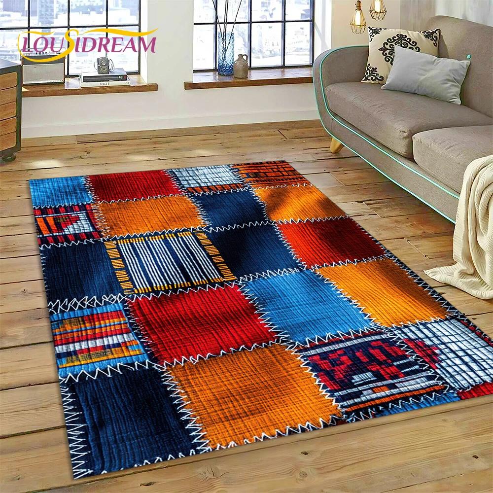 Tappeto Mandala Trama Floreale Colorata VIKAMA, Tappeto Antiscivolo per Soggiorno, Camera da Letto, Divano, Decorazione Casa, Zerbino