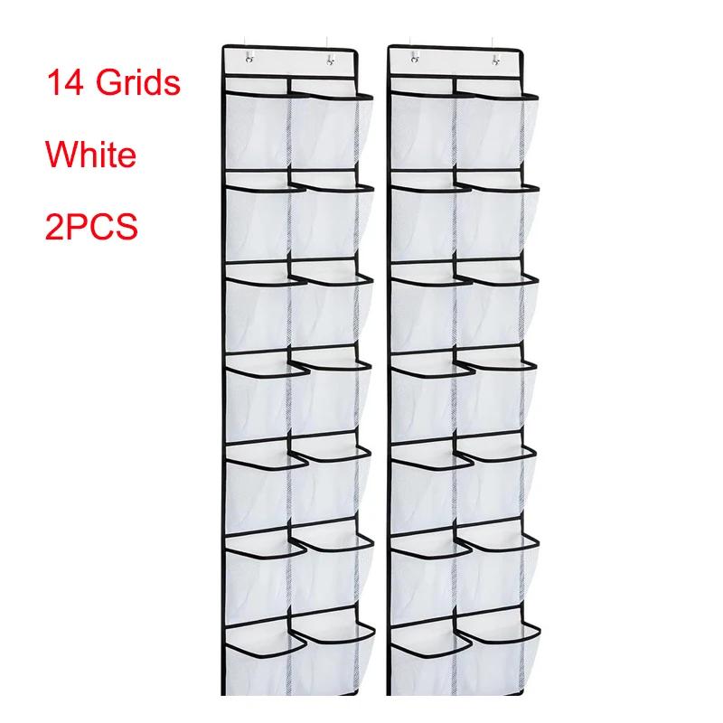 12/14/24 Pockets Over the Door Shoe Organizer Large Mesh Pockets With 4 Hooks Mesh Fabric Shoe Rack Storage Bag For Bedroom