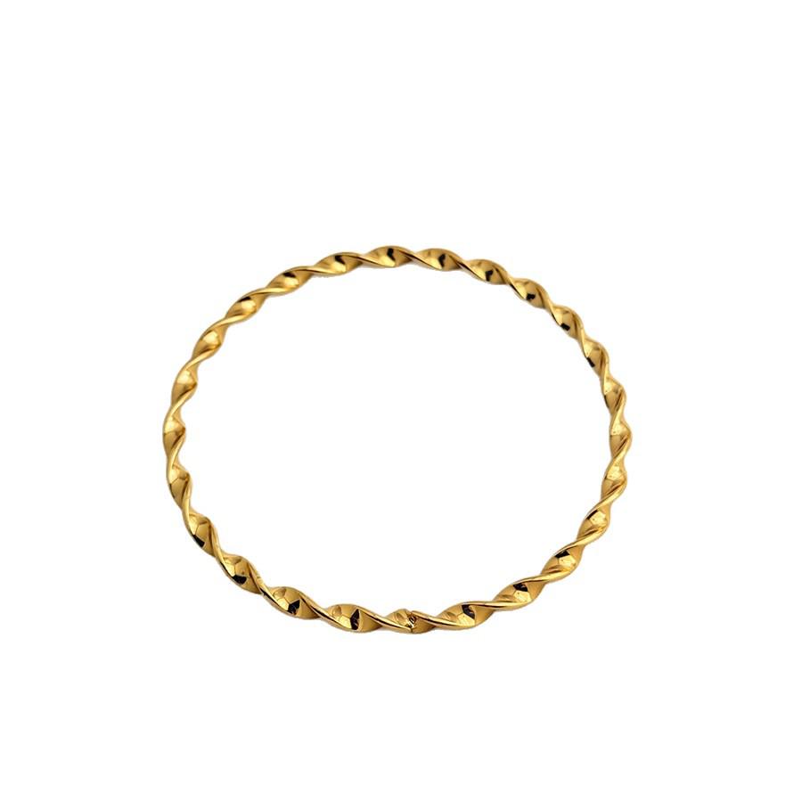 18k Gold Plated Multi-Layer Stackable Stainless Steel Square Twisted Bracelet Set - Elegant, Non-Fading, Fashionable Charms.