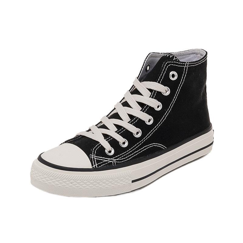 2025 Summer New Canvas Shoes Female Students 1970s High-top Lace-up Korean Version Sneakers Ing Trendy Versatile Board Shoes