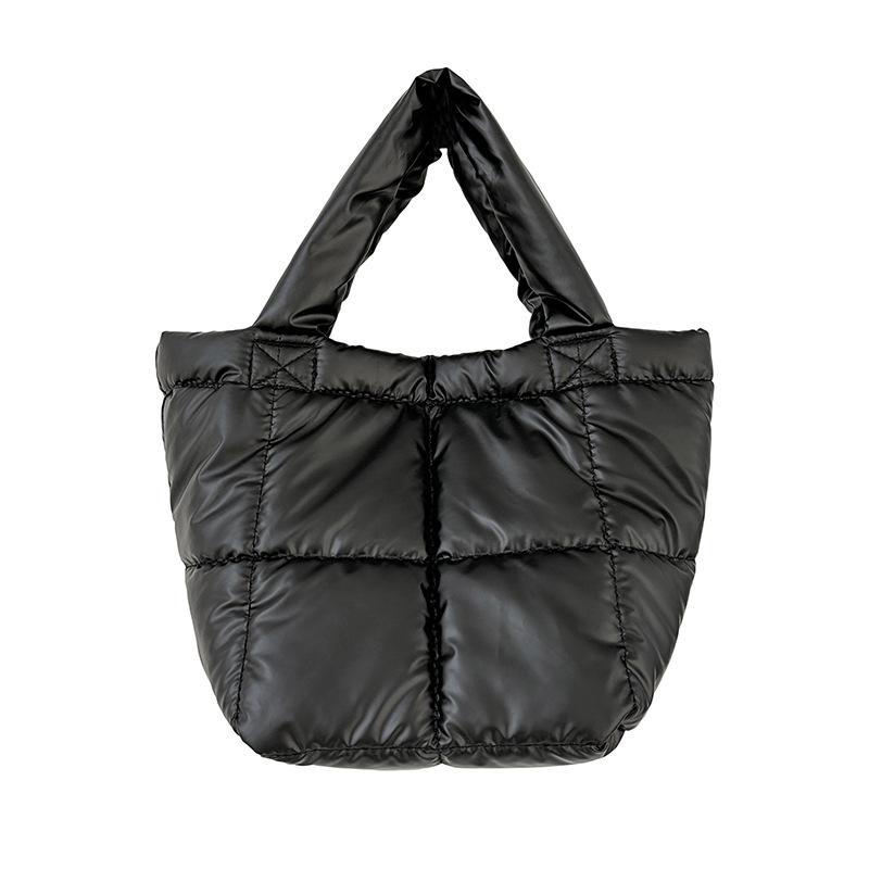 Winter Down Tote Bag for Women Puffer Handbag Trendy Chic Puffy Top Handle Bag Quilted Padded Shoulder Designer Shopper Bag