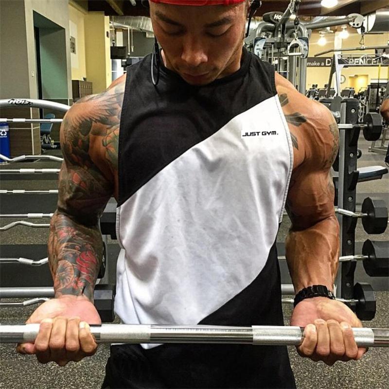 Muscleguys Men's Comfortable Breathable Gym Clothing Tranning Vest Sports Casual Tank Tops Fashion Bodybuilding Muscle Sleeveless T-shirt