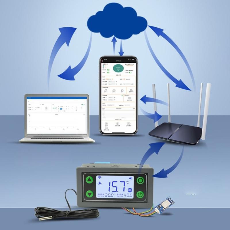 High Precise WiFi Temperature Controller With Remote Applications Control For Industrial And Laboratory Use 30A Relays Output