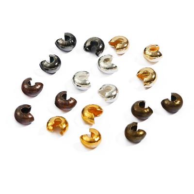 100 Stück Eisen-Crimpperlenabdeckungen, runde Crimp-Abdeckung, Klemmspitzen, Knotenabdeckung, Metall, DIY-Schmucksuche