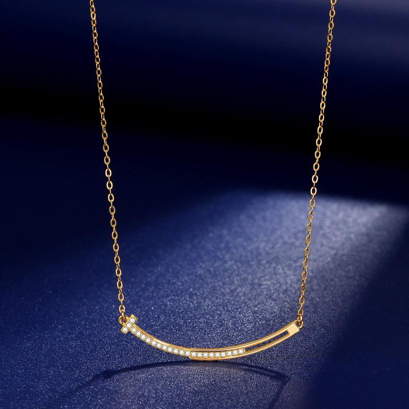 Smiley Necklace Female Smile Niche Premium Pendant Accessories Light Luxury Ins Jewelry