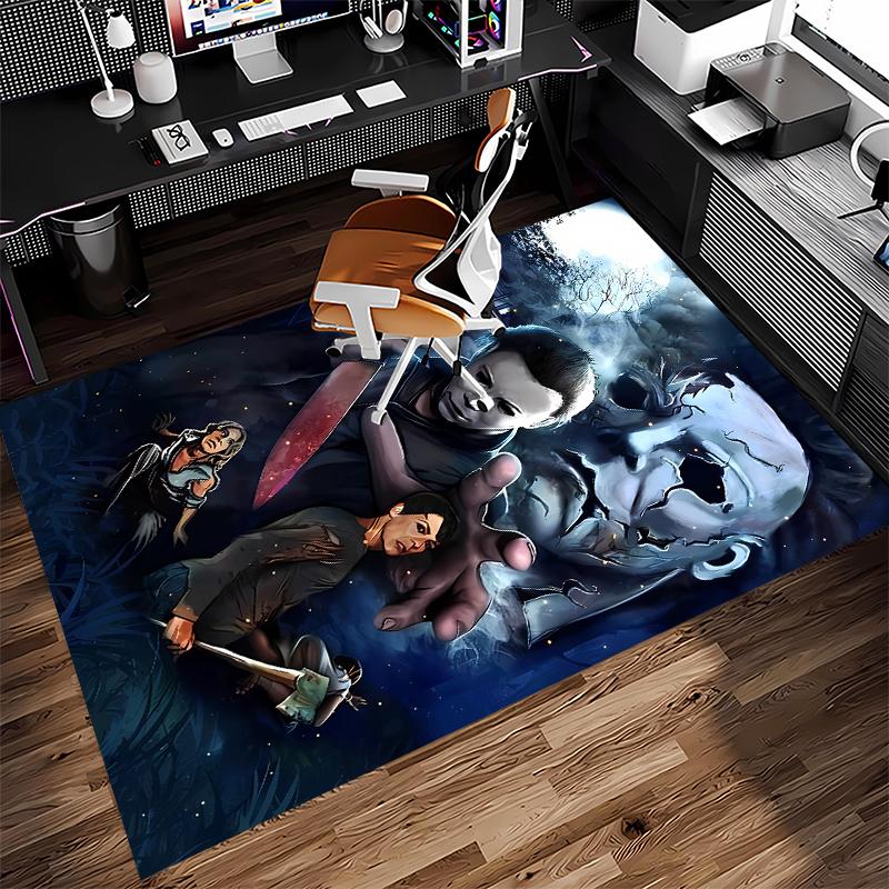 1pc The Revenge of Michael Myers Print Area Rug - Soft,Washable Non-Slip Indoor Mat for Office Chairs,Living Room,Home Office Decorative Rug