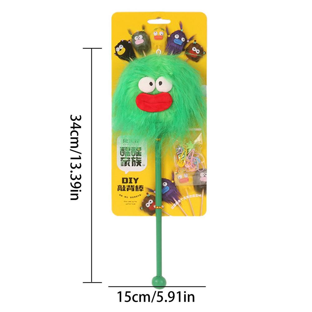 

Cartoon Massage Hammer Manual Cute Massage Tool Plush Massage Hammer Soft Massage Stick Knock Massage Stick For Neck & Waist зелений