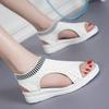 Fashion New Summer Sandals for Women Fashion Round Head Mesh Cloth Breathable Soft Sole Anti-slip Wear-resistant Wedge Shoes