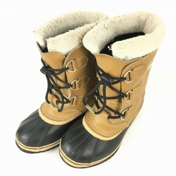 SOREL Leather Snow Boots with Liner Brown Size 23.0cm(USED)