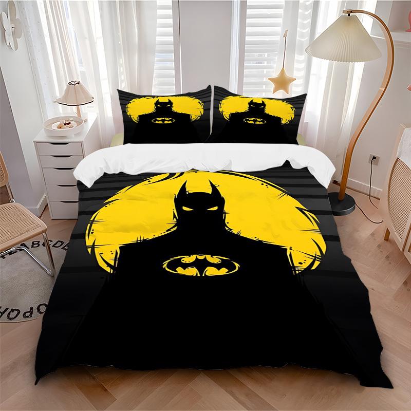 3pcs Batman, Superhero Cover Set,Soft Comfortable Duvet Cover,Guest Room (1*Duvet Cover + 2*Pillowcases, Without Core) yy251024031