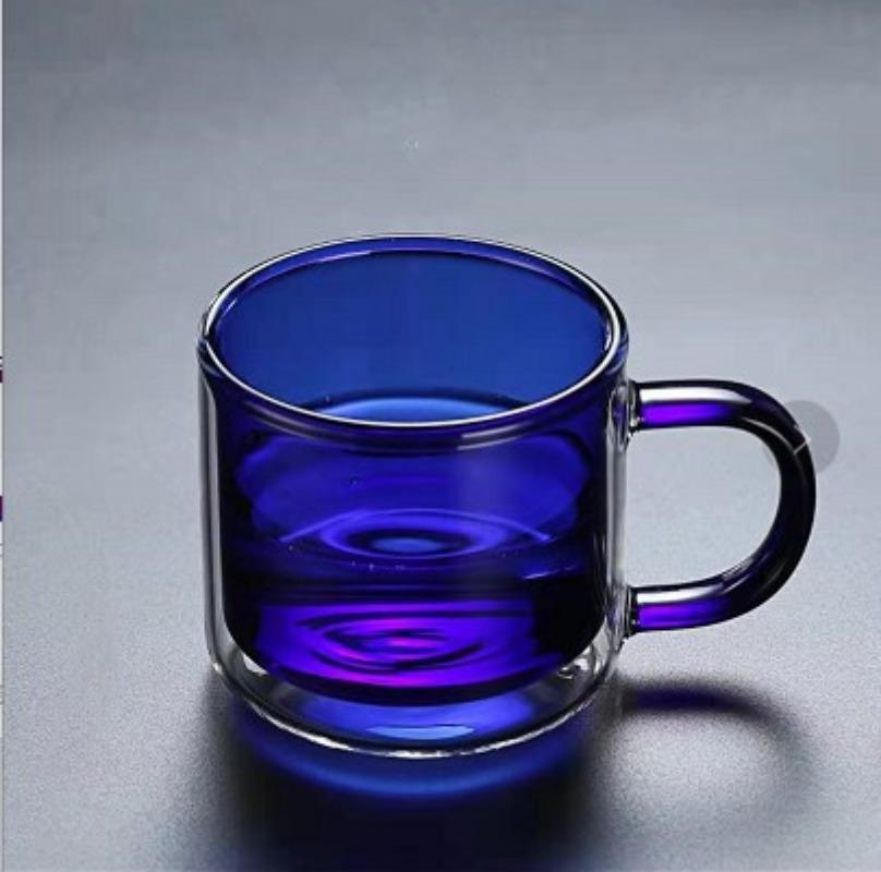 

250ml Wine Drinking Tumbler Whiskey Vodka Coffee Juice Water Tea Creative Double Bottom Glass Mugs for Home 250ml