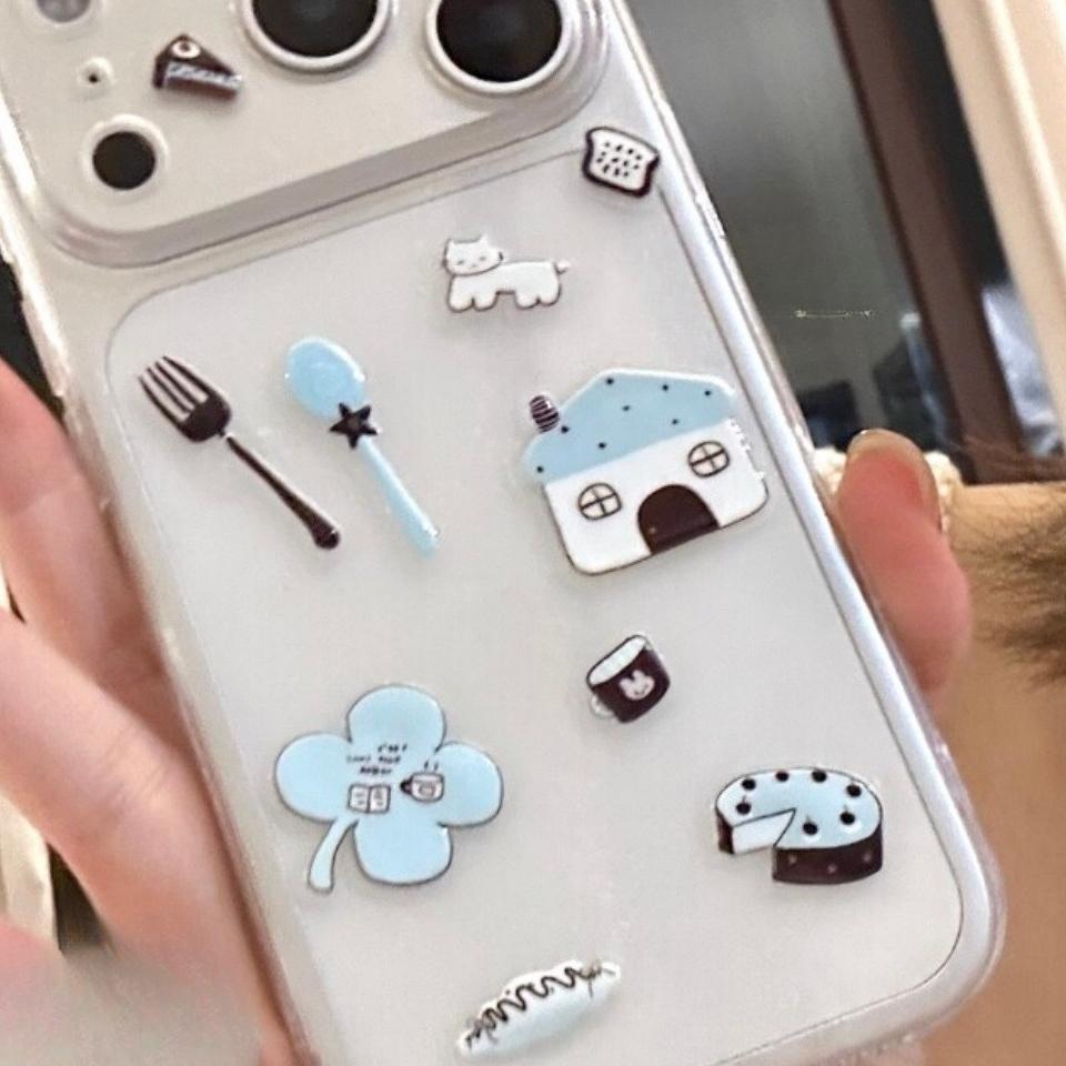 Girlish Cute Pink Fruit Ice Cream 3D Relief Stickers High-quality Epoxy Resin Jelly Decals for IPad Laptops Phone Case DIY Decor