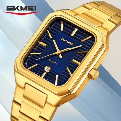 NUEVOS Relojes de Negocios Rectangulares para Hombre Moda Cuarzo Correa de Acero Inoxidable Reloj de Pulsera Reloj Masculino