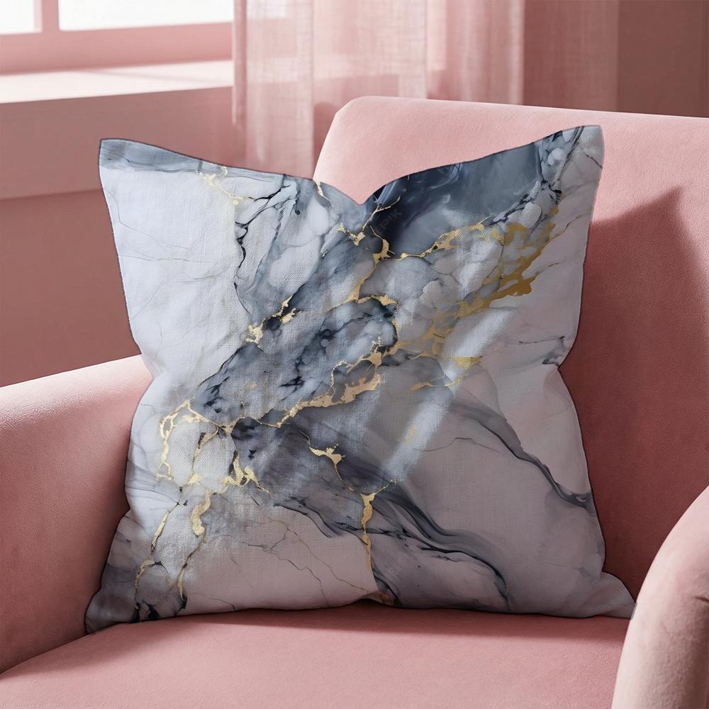 Minimalist Marble Patterned Cushion Cover Multi-Scene Pillow Cover for Home & Car - Reversible, Soft & Durable for Daily Use