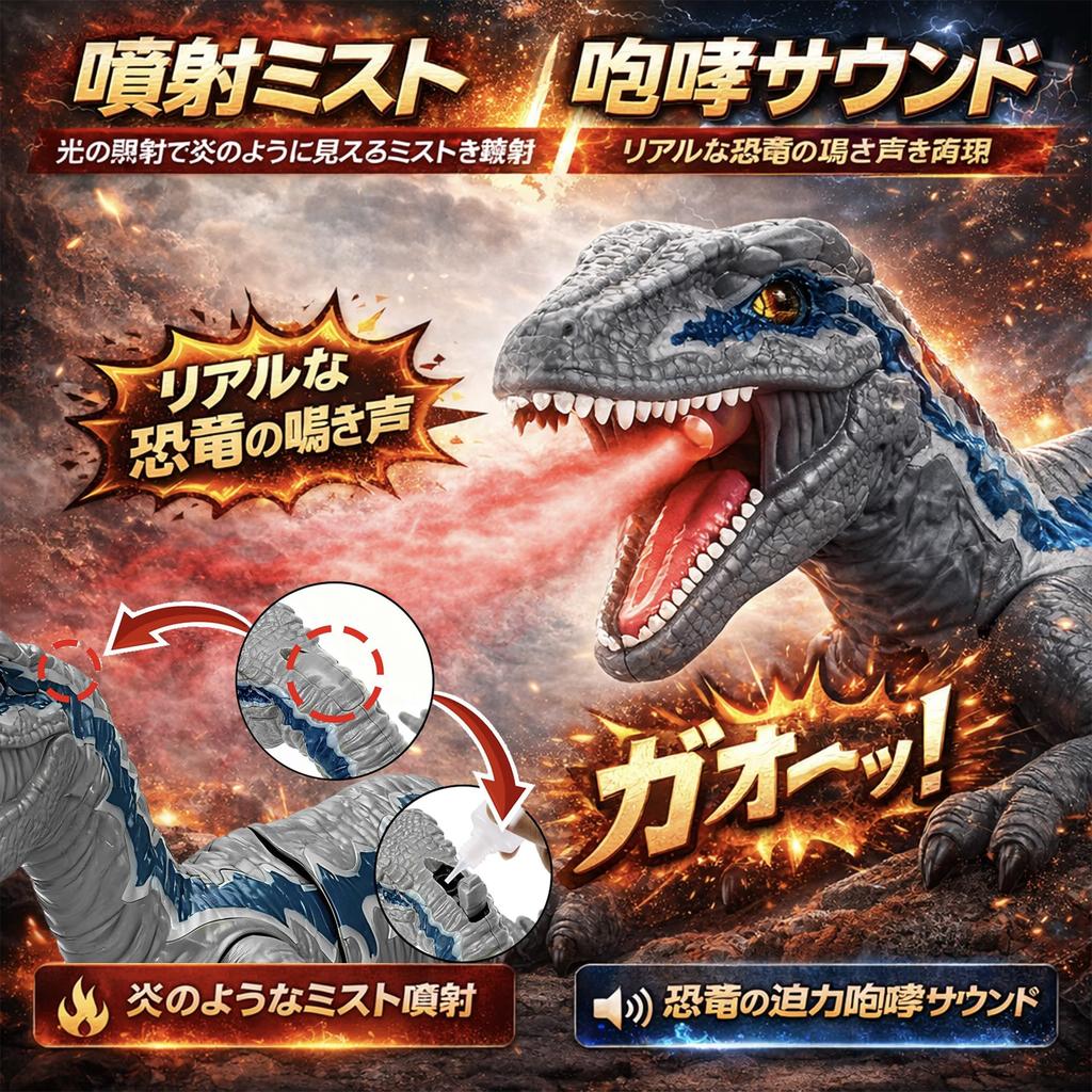 Yingrito Multifunctional Robot Dinosaur Moving RC Remote USB Realistic Kids Birthday Gift Toy, Dinosaur, Control, Rechargeable, Appearance, Toy,