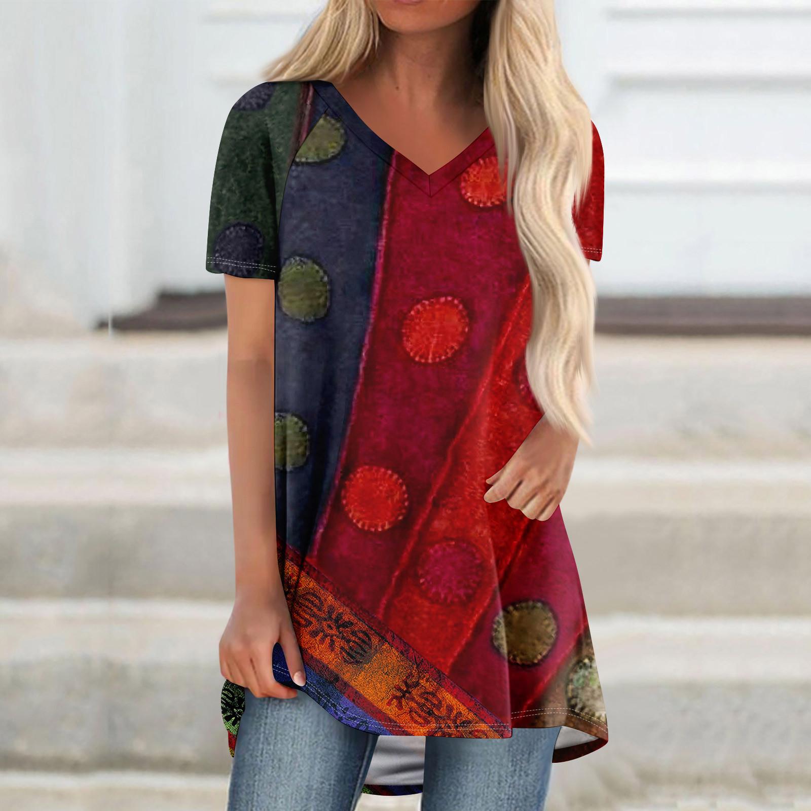 

Женские свободные топы с коротким рукавом, повседневные топы с V-образным вырезом, короткие рукава, повседневные летние футболки XXXXXL