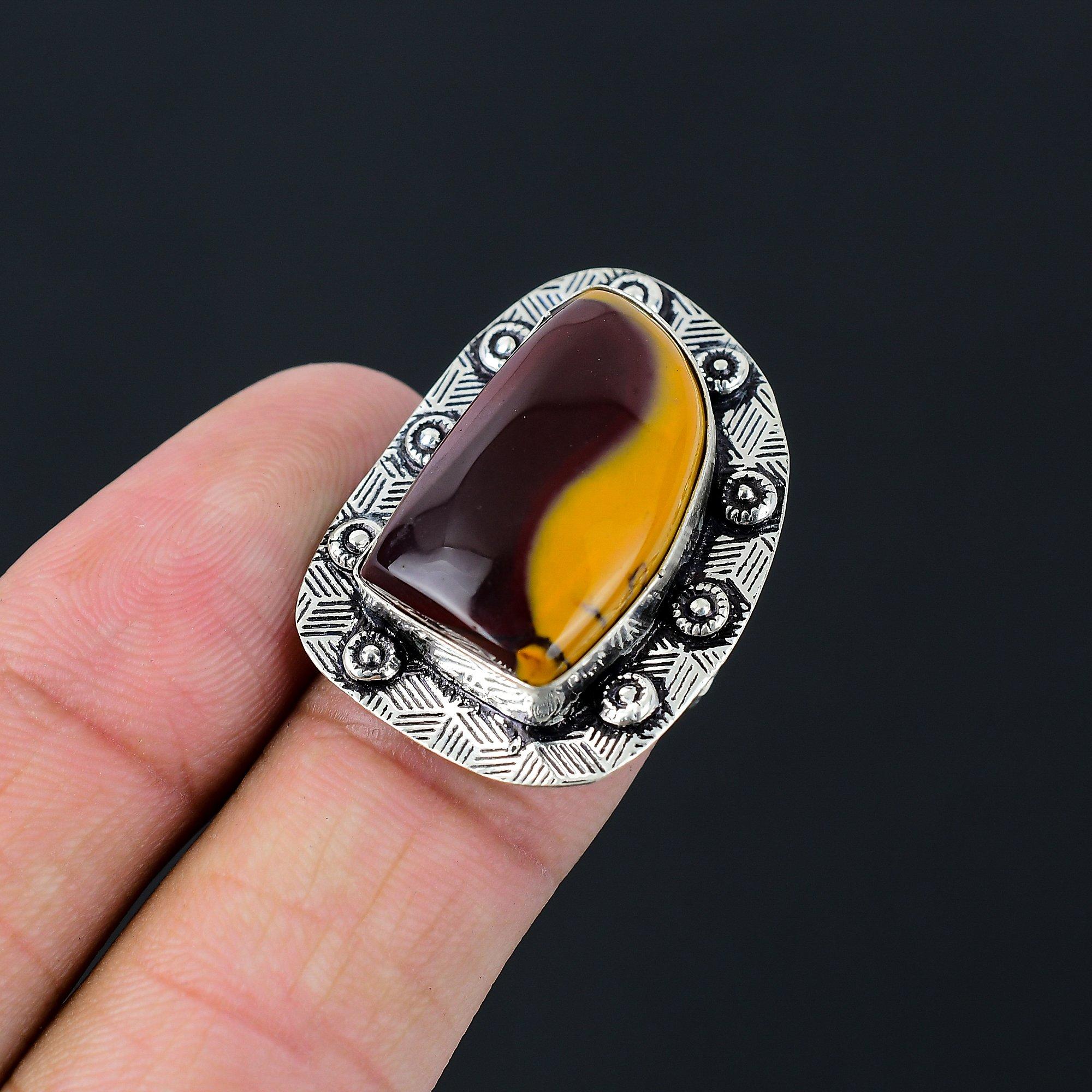 Daughters Day Sale 925 Silver Mookaite Stone Promise Statement Wife Ring US 6.5 6.5