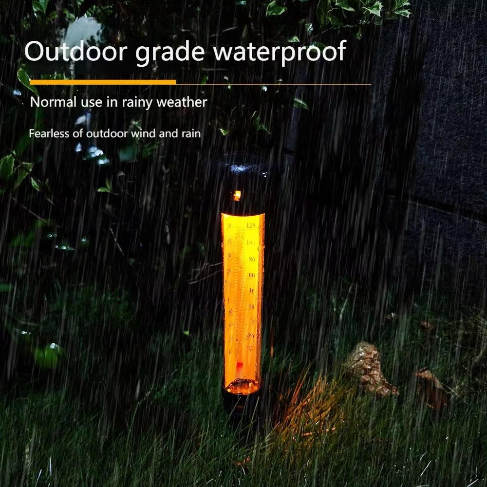 Solar Lawn Lamp Thermometer Needle Shaped Temperature Measurement Waterproof Landscape Lighting for Garden Courtyard Decoration