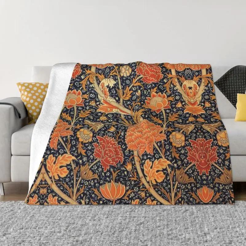 William Morris Deer Throw Blanket Sofa Fleece Warm Flannel Textile Pattern Blankets for Bedding Car Couch Bedspreads