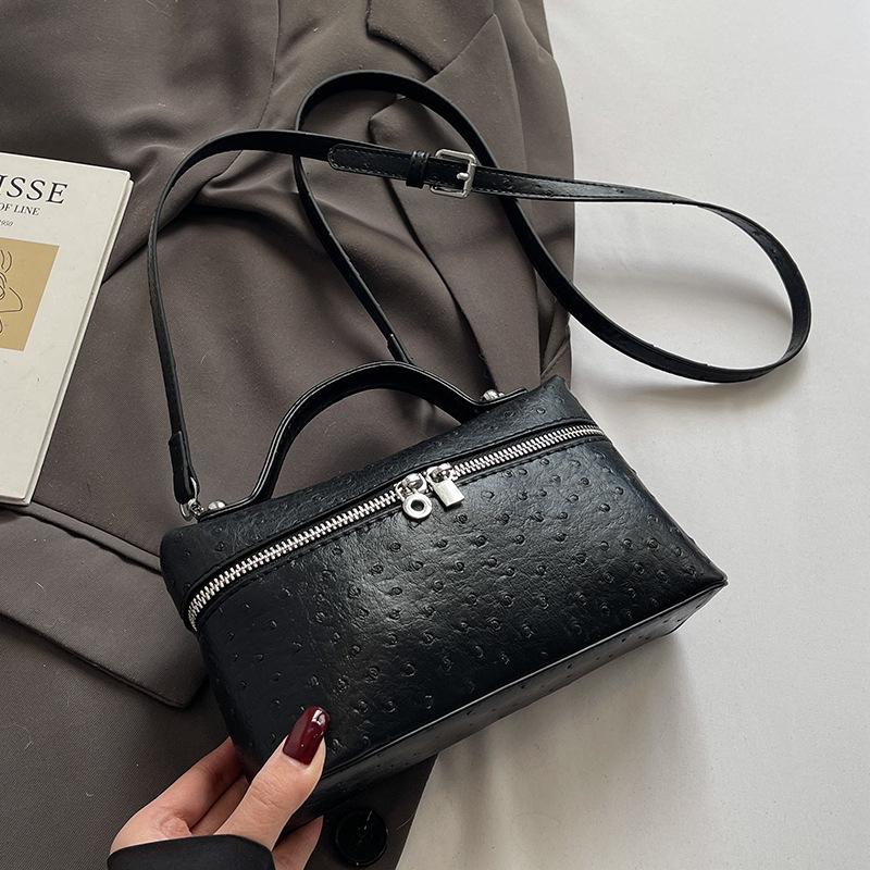 Trendy New Products Personalized Ostrich Pattern Portable Small Square Bag Women's Fashion Commuting Versatile High Sense Messenger Bag