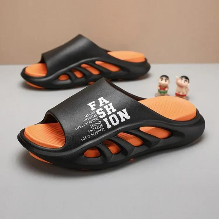 Fashion Summer Men's Slippers Hollow Sandals Men EVA Soft Non-slip Casual Shoes Lightweight Comfortable Indoor Flip Flop Ciabatte Uomo