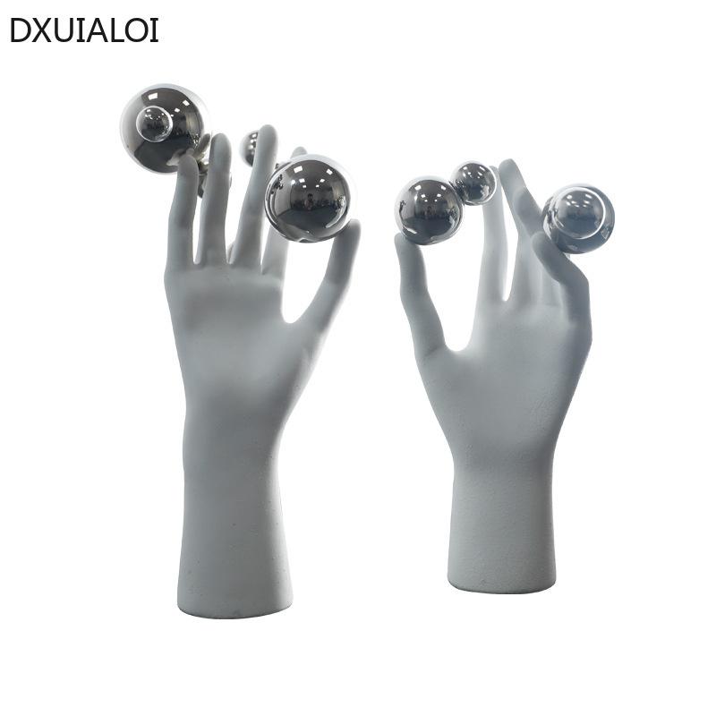 DXUIALOI Modern simplicityHuman puppet hand shape decoration resin crafts creative simple home living room resin decoration