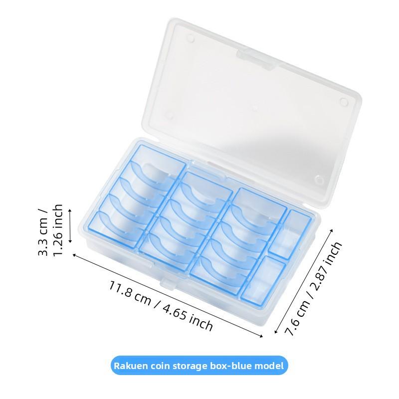 1pcs Multifunctional Coin Storage Box With Blue Or Gray Inner Case For Collectible Coin Organization Home Office Accessory