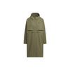 Women's Waist-tightening Mid-length Hooded Windbreaker Jacket Olive Green IX6795