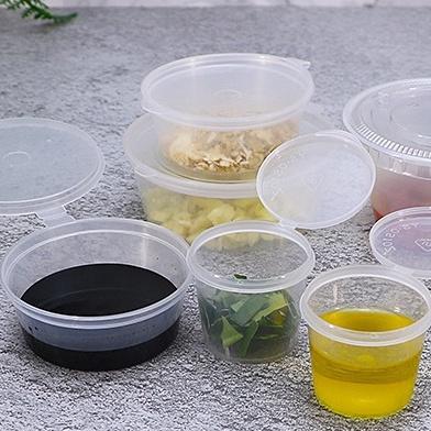 50/100 PIÈCES 25 ml Tasses à emporter jetables en plastique Contenants Boîte de rangement pour sauces épices Avec couvercles Outils de cuisine maison