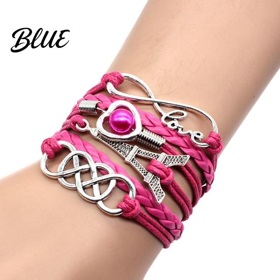 Timeless Fashion Accessory Braided Wrap Layered Faux Leather Bracelet Retro