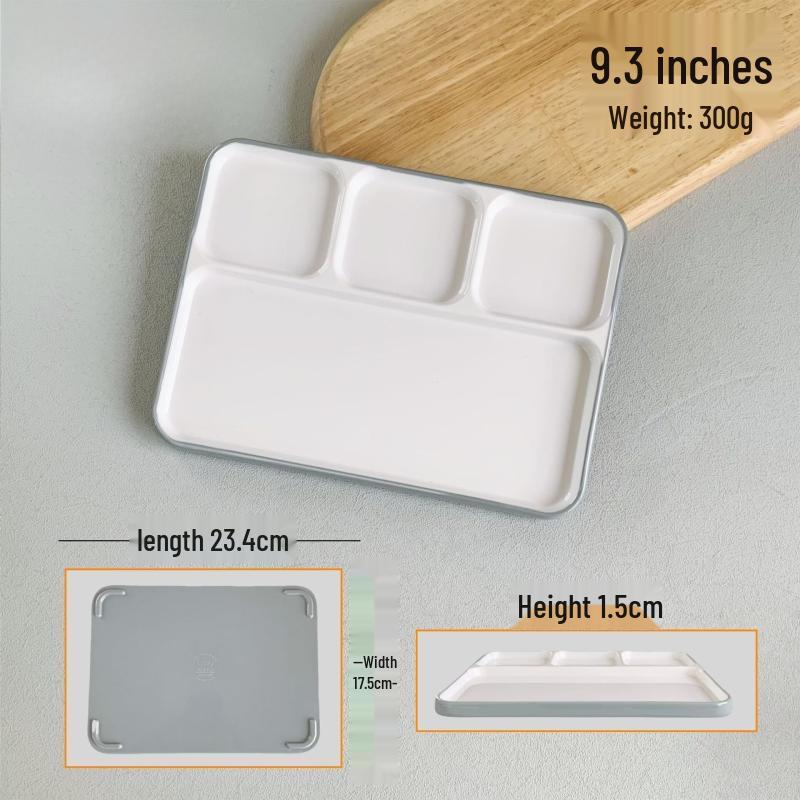 ZISIZ 9.3-inch Two-Tone Melamine Divided Serving Plate