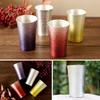 Tin tumbler 200ml in paulownia box with coaster Osaka tinware gift workshop [Original HappySmile] (Purple)