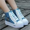High Top Ladies Footwear Spring Autumn Women's High On Platform Canvas Shoes Original Y2k Fashion 39 Casual Lace Up Ankle Boots
