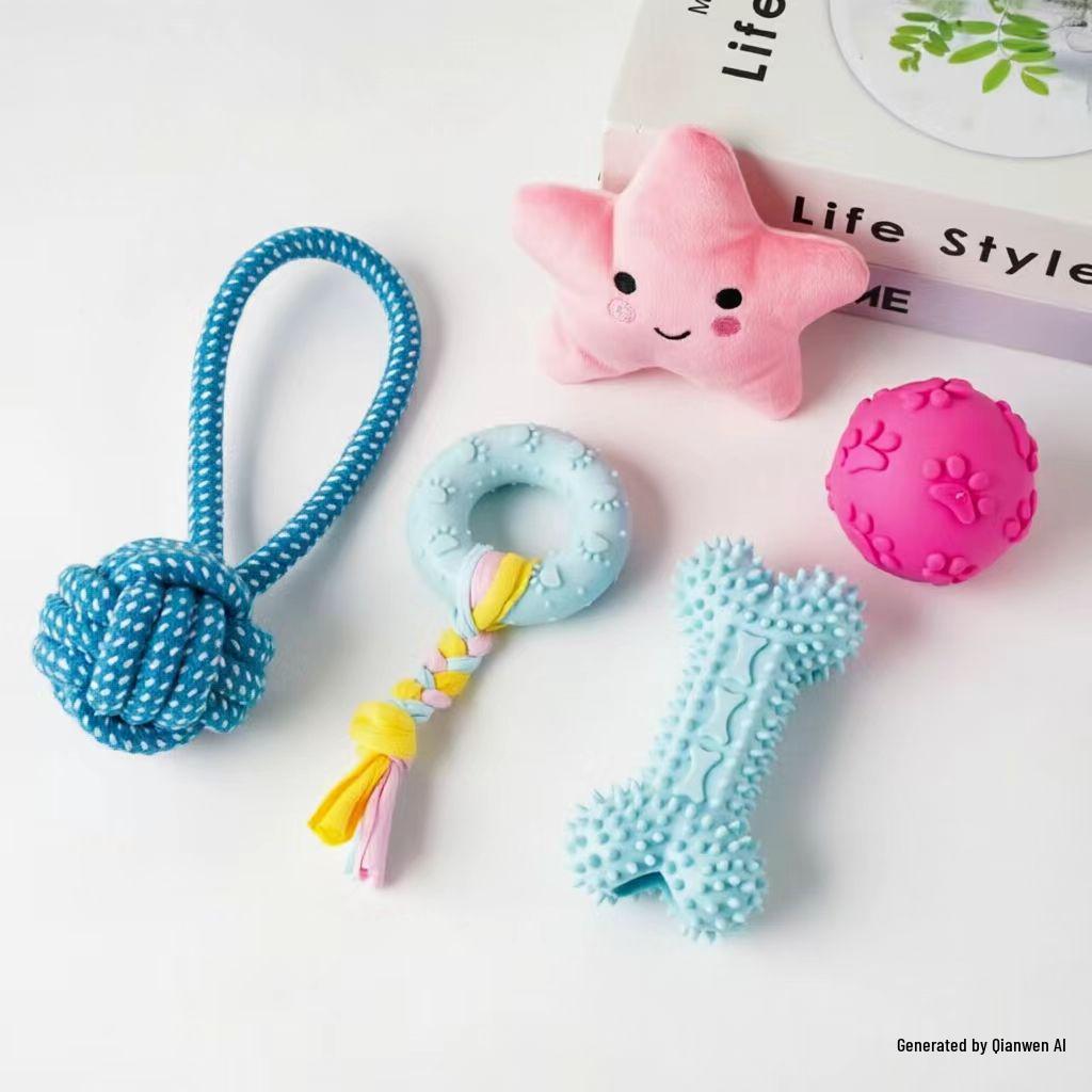 Cross-Border Pet Chew & Teaser Toy for Dogs & Cats – Teething, Training, Amusement: Small Dog Cloth Rope Knot.